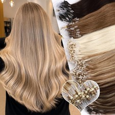 Silicone Loop Micro Ring Beads 100 Human Remy Hair Extensions 1g/s Highlights