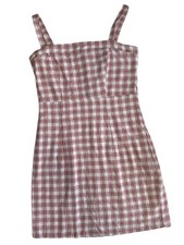 Forever 21 Women's Red&White Gingham Plaid Mini Dress, Size Small.