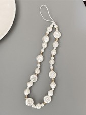 Pearl Beaded Phone Charm Strap Wrist Lanyard Cute Keychain Chain for Phone