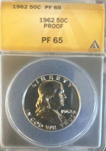 1962 NGC PF65 Plus Benjamin Franklin Silver Half cameo Gem Proof