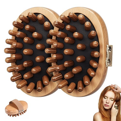 #ad Meridian Massage Brush Body Pressure Point Relaxation Therapy Wood Color 2P $15.95