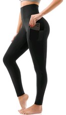 Waisted Leggings with Pockets Women, Full Length Capri Buttery Soft Stretchy...