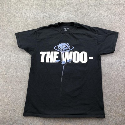 VLONE Shirt Mens Medium Black The Woo Rose Graphic Tee Pop Smoke Hip Hop Rap