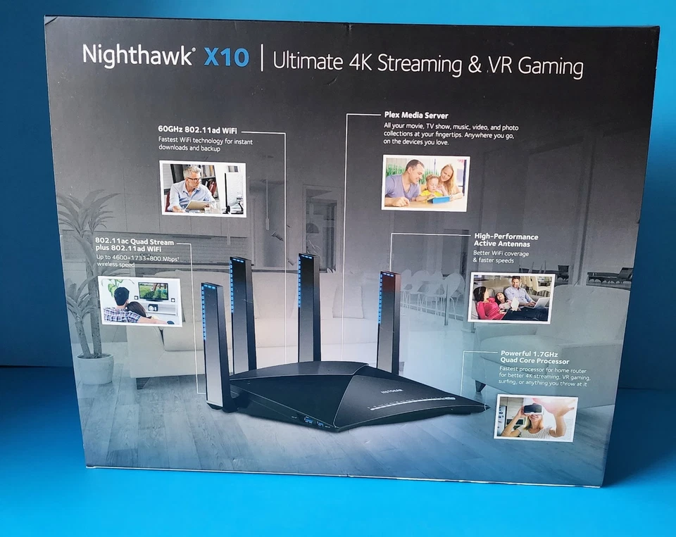 NETGEAR Nighthawk X10 AD7200 Smart WiFi Router (R9000) – Premium Condition - Image 4 of 4