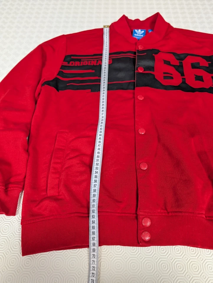 adidas Jacke Herren Gr: L. CHICAGO BULLS. Collegejacke. Originals 66 Rot Schwarz - Bild 4 von 4