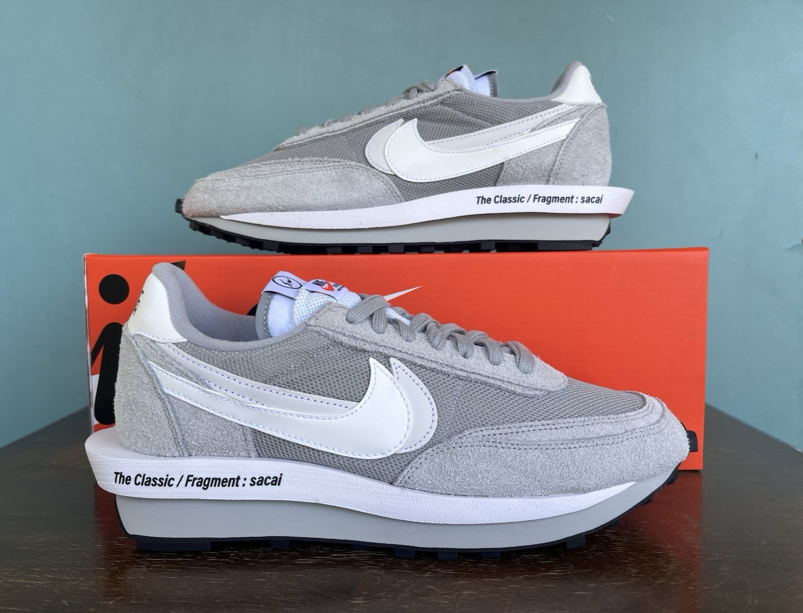 SACAI X NIKE Nike x Fragment x Sacai LDV Waffle grigio fumo chiaro uomo taglia 10 5 DH2684 001