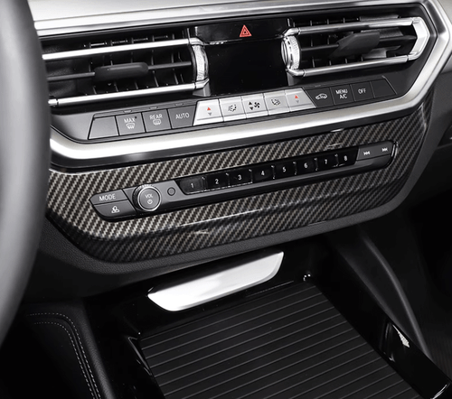 Carbon Fiber Central Console AC Switch Panel For BMW X3 X4 X3M X4M iX3 2022-2024 - Picture 10 of 11