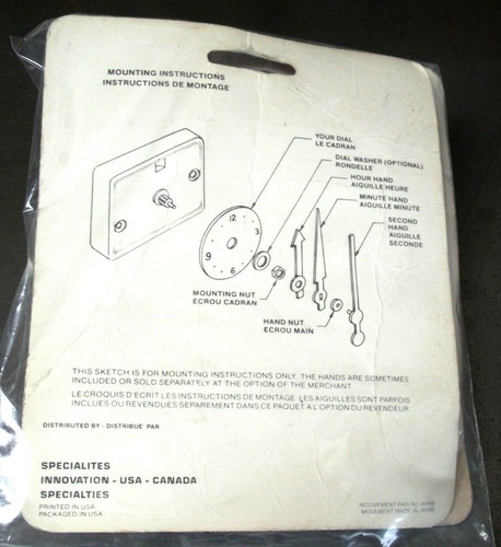 2 New Unused Innovation Specialties Crafts Quartz Clock Movements Vintage Japan - Foto 2 di 2
