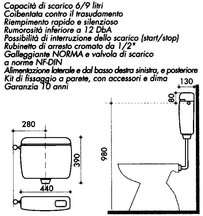 Cassetta scarico wc esterna color champagne Kariba Top Duo  - Immagine 2 di 2