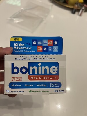 Bonine Faster Acting Nausea And Motion Sickness Relief 16 ct Exp 2026 ...