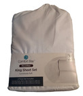 Comfort Bay Sheet Set 4pc King White Microfiber Luxuriously Soft NEW