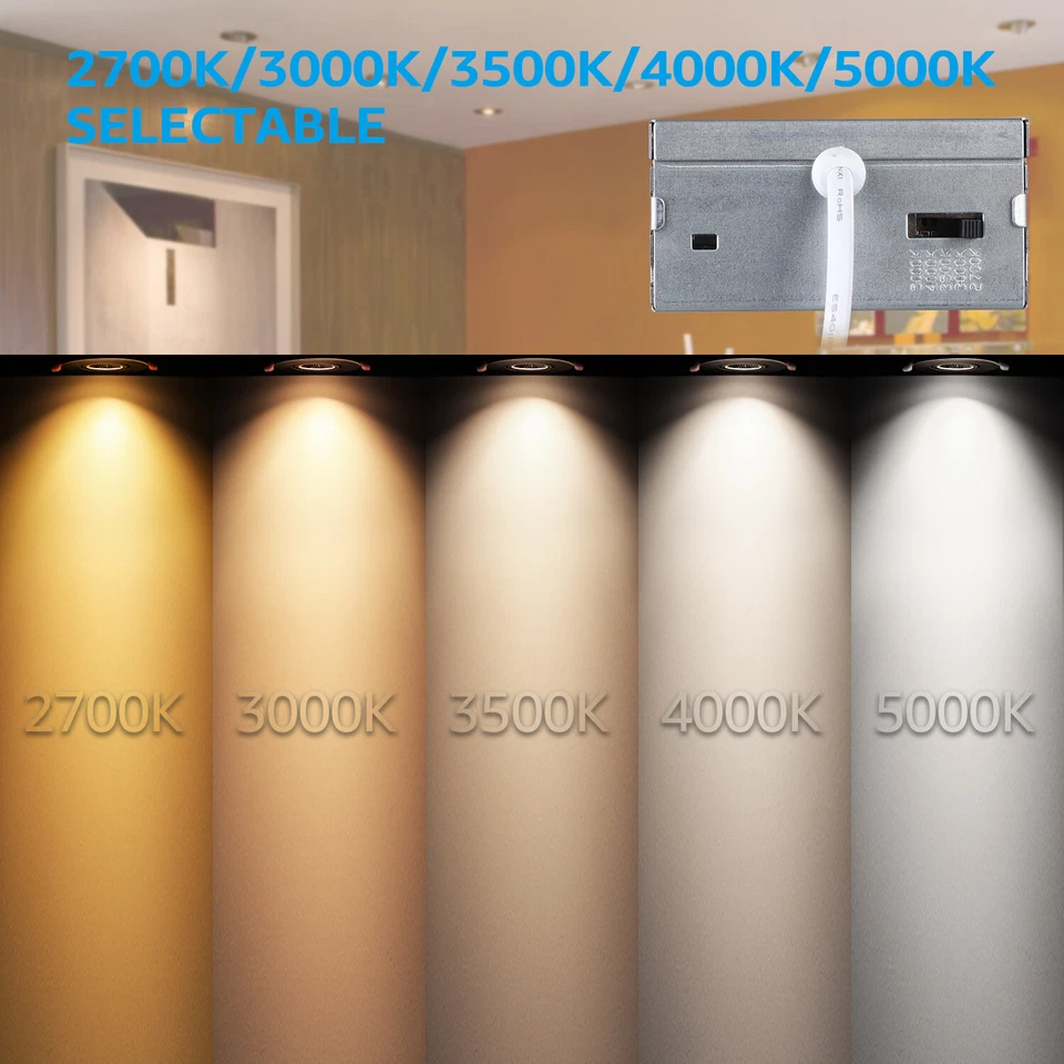 Iluminación empotrada cardán de 3 pulgadas 5CCT, 7W, bronce frotado con aceite, paquete de 6 Foto 4 de 4