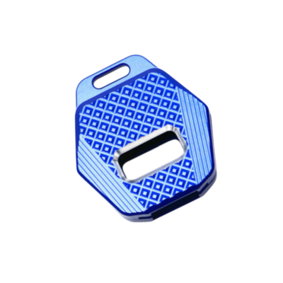 Blue Aluminium Motorcycle Key Cover Case Shell Keychain For