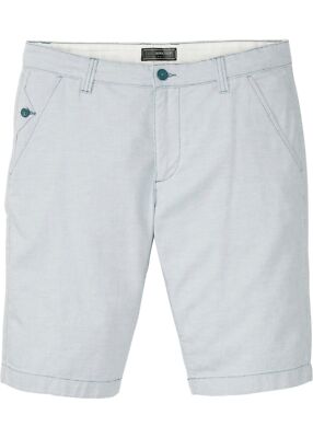 Regular Fit Chino-Bermuda Gr. 62 Hellblau Weiß Meliert Herrenbermuda Pants Neu