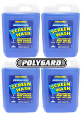 4x Polygard - Arctic Screenwash Concentrated Screen Wash Polyguard Non Smear 5L 1.10 per litre
