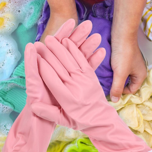 2 Pair Fleece -Reinigungshandschuhe Spülhandschuhe Wiederverwendbare Zur - Bild 5 von 10