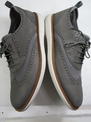 Great! CLARKS brantin wing tip leather work dress gray 11.5M  display picture 1