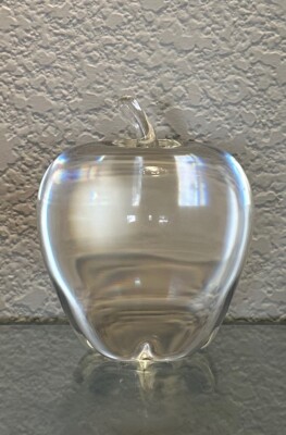 STEUBEN Apple With Stem Full Size - BRILLIANT CLEAR CRYSTAL! | eBay