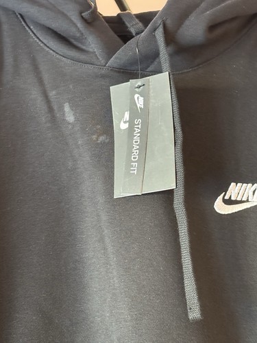 NIKE STANDARD FIT BLACK HOODED PULLOVER SWEATSHIRT SZ M BV2654 W/ NIKE LOGO - Picture 2 of 4