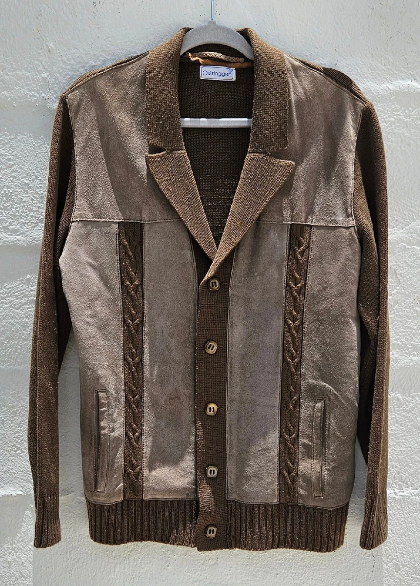 Mens suede sweater clearance jacket