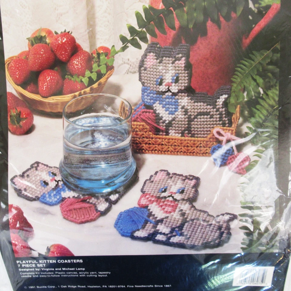 Bucilla Plástico Lona Juguete Gatito Posavasos Kit 6075 Gatos Foto 2 de 4