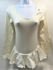 Leotard Girl's Ice Skating Dress Size L / XL Beige Beaded