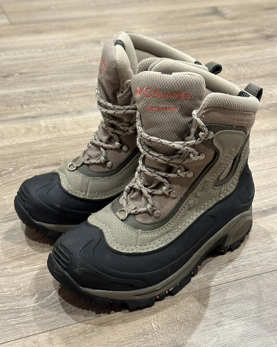 COLUMBIA Women s 200 Grams Omni Heat Omni Grip Hiking Snow Boots 6.5 Tan Pink