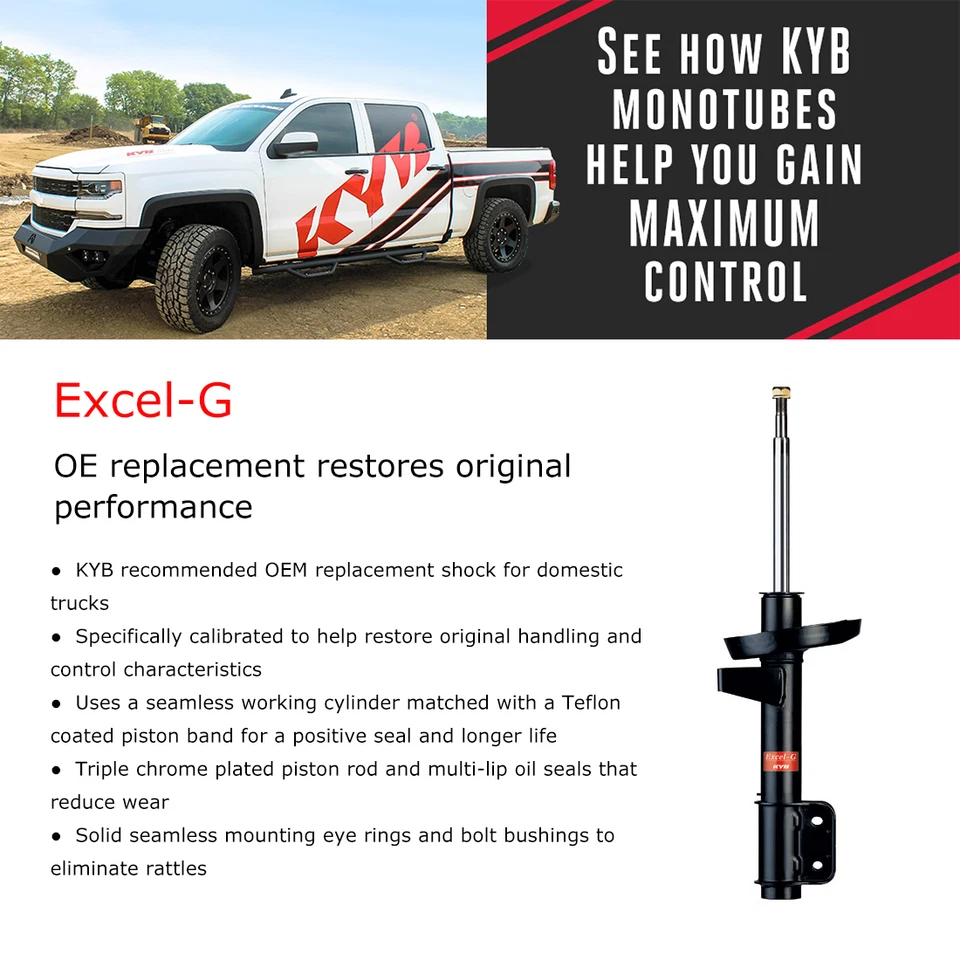 Комплект (2) KYB Excel-G амортизатор задняя пара для 1982-1988 CADILLAC CIMARRON - Изображение 2 из 4