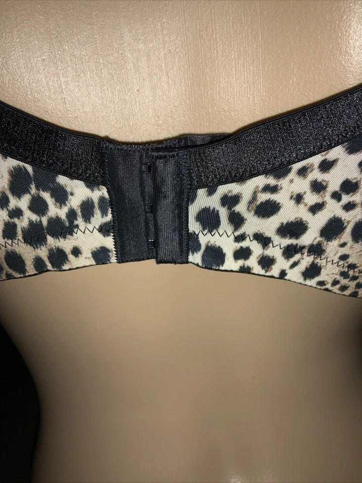 Vtg Sears Enchanting Full Figure Plunge RHINESTONE 38C Bra Animal Print UW NWT - Image 4 of 4