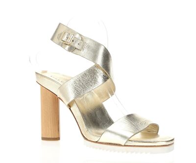 Halston Heritage 250183 Womens Nala Leather Slingback Sandals Gold Size 8 Medium