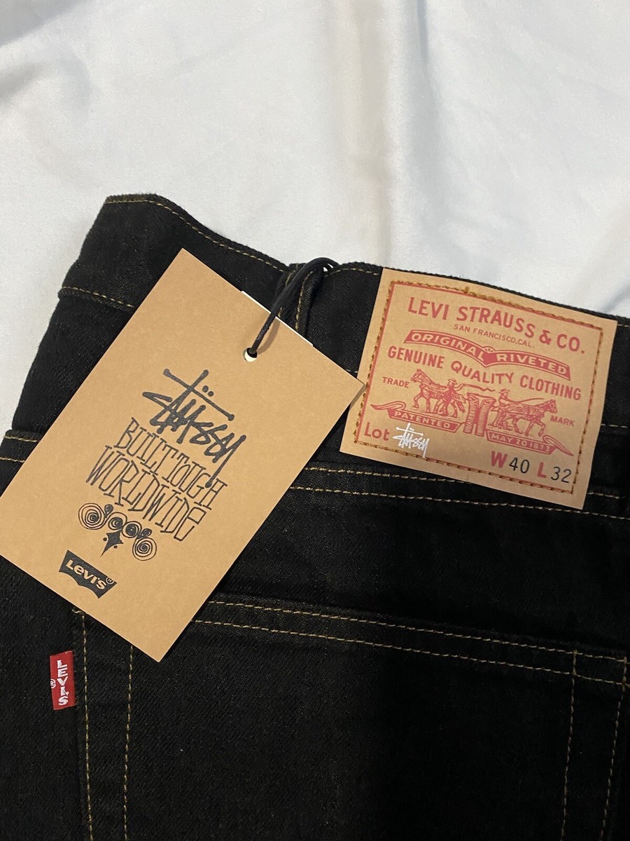 NWT Stussy X Levi's Crispy Rinse Black/Brown White NWT Stussy X Levi's Crispy Rinse Black/Brown White