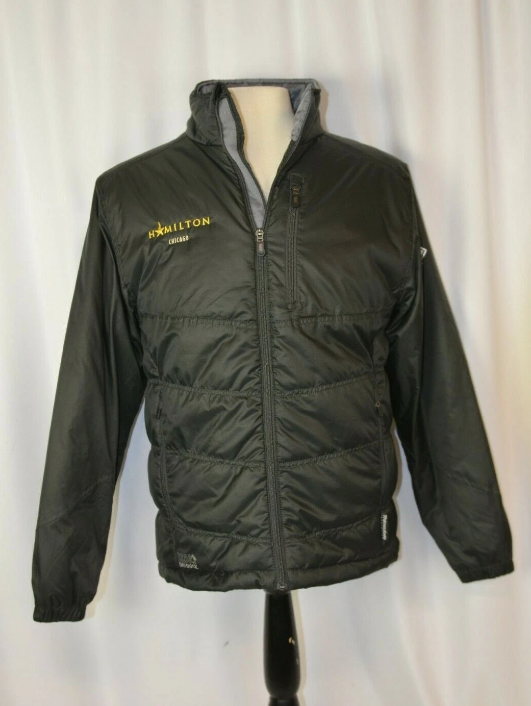 Dri Duck Men's Full Zip Puffer Jacket Size Small Black Hamilton Chicago Warm Fun
