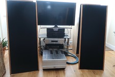 MAGNEPAN SMGA LOUD SPEAKERS BLACK & OAK VINTAGE PLANAR MAGNETIC CLASSIC MAGGIES