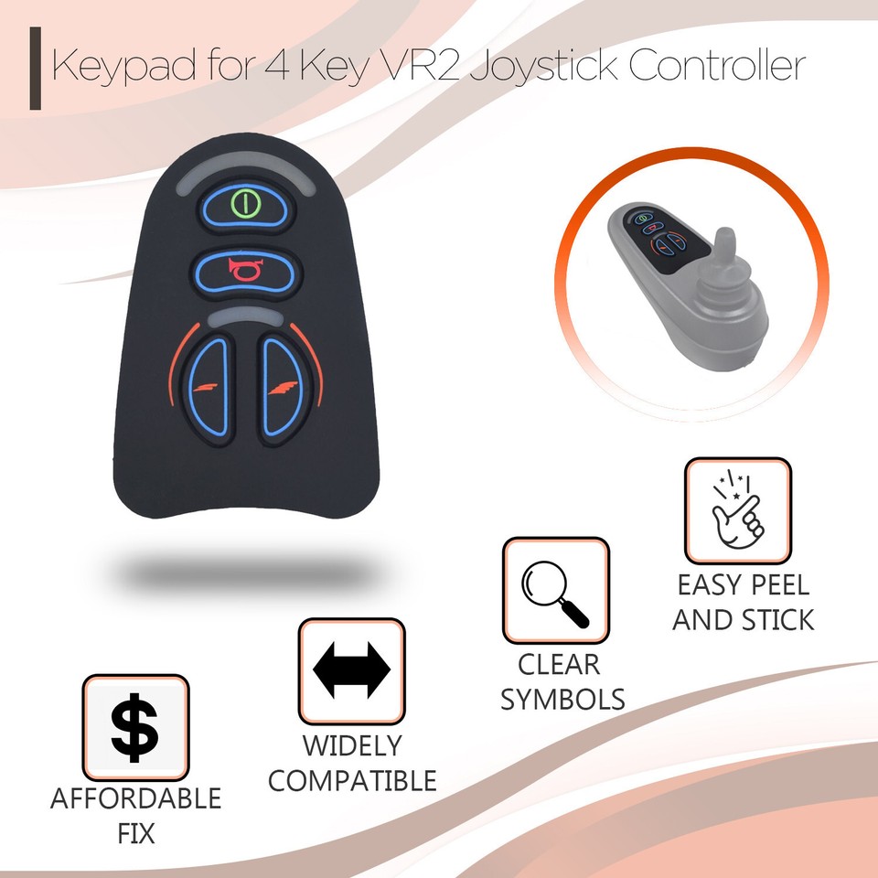4 Key VR2 Joystick Controller Keypad on Drive, Golden, Jazzy, Merits ...