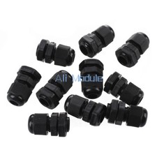 10PCS Waterproof Fixing Gland Connector PG7 for 3.5-6mm Dia Cable Wire Black