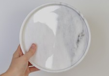 Gabriella – White Round Natural Marble Tray