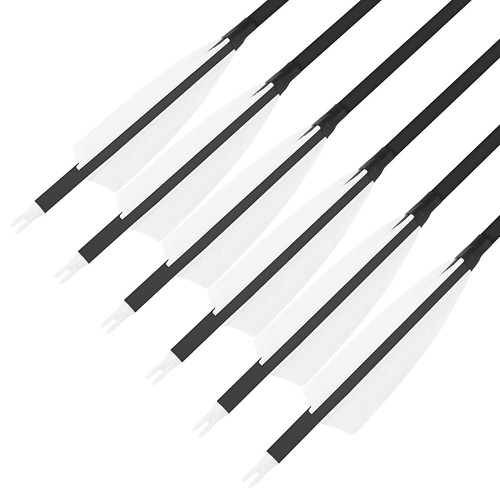28" 30" 31" Carbon Arrows SP500 Feathers Screw Tips Recurve Compound Bow Hunting - Picture 33 of 36