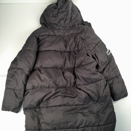 Chaqueta KANGOL x H&M Grande Negra Para Hombre Abrigo Con Capucha Acolchado Largo Medio - Imagen 9 de 11