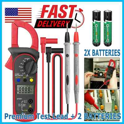 Digital Multimeter Tester AC DC Volt Ohm Amp Clamp Auto Range Handheld Probe T2
