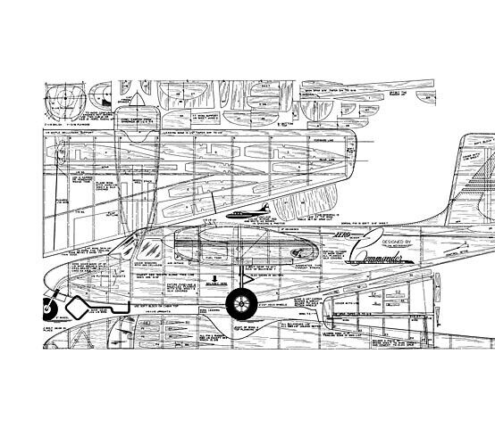 Plans De Modèle Réduit Aero Commander Twin - Avion Contrôle Ligne 55 - Plans Imprimés à Monter
