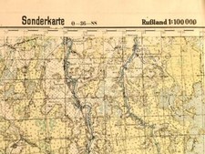 Sonderkarte Russland 0-36-88, datiert 1942, Ma�e: 35,5 x 45cm ,gebraucht