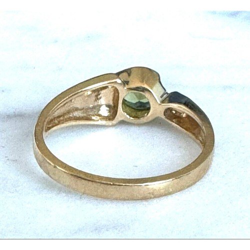 14K YELLOW GOLD AND PERIDOT RING SIZE 7 SKY - Picture 6 of 12