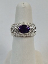 Natural Amethyst Ring in Solid 925 Sterling Silver