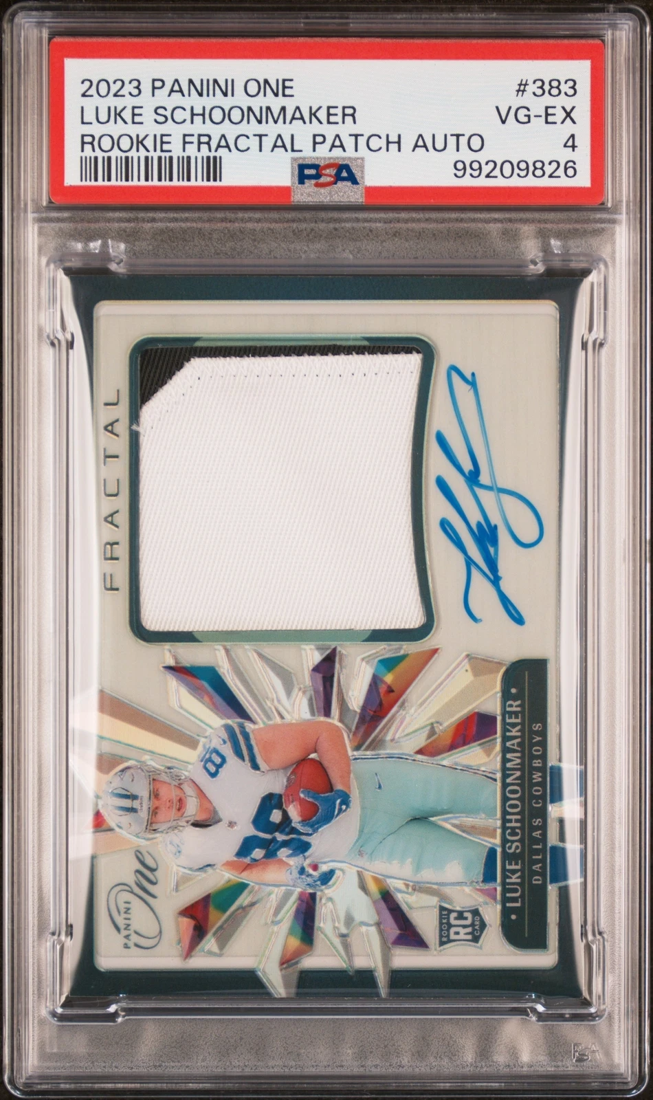 Luke Schoonmaker Panini One #383 Rookie Fractal Patch Autograph
