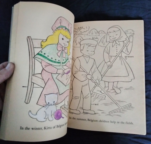 CHILDREN 'ROUND THE WORLD 1954 MERRILL CO. VINTAGE CHILDREN'S COLORING BOOK - Foto 7 di 18