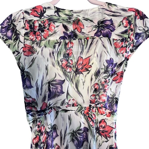 Anthropologie Maeve Floral Faux Wrap Dress Attached Cami Slip Size 2 (1w) - Picture 6 of 12
