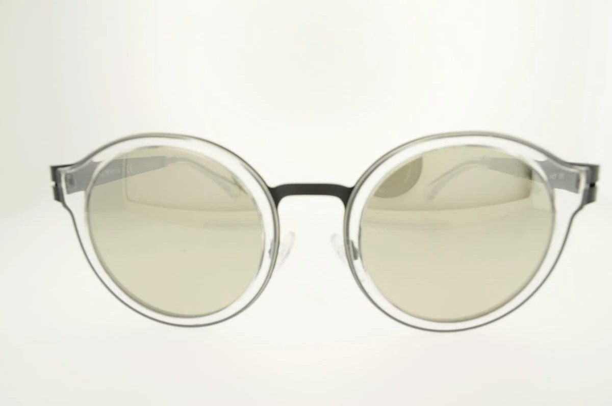 EMPORIO ARMANI SUNGLASSES 2029 30016G 48MM CLEAR BLACK FRAME GREY SILVER LENSES