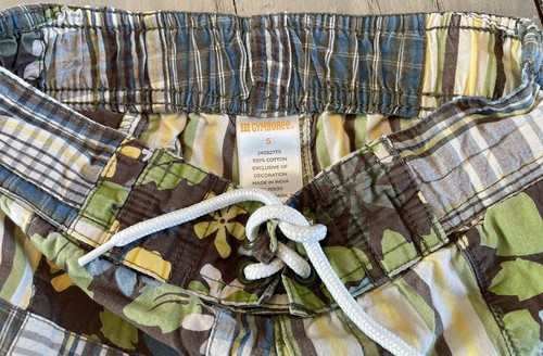 2008 GYMBOREE OUTLET BOYS Global Surf Plaid Stripe Patchwork Long Shorts 5 Yrs - Picture 3 of 3