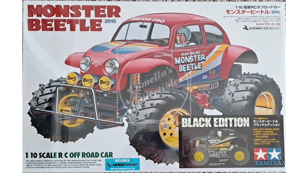 Tamiya 1/10 VW Monster Beetle Black 2015 2WD Kit with 540