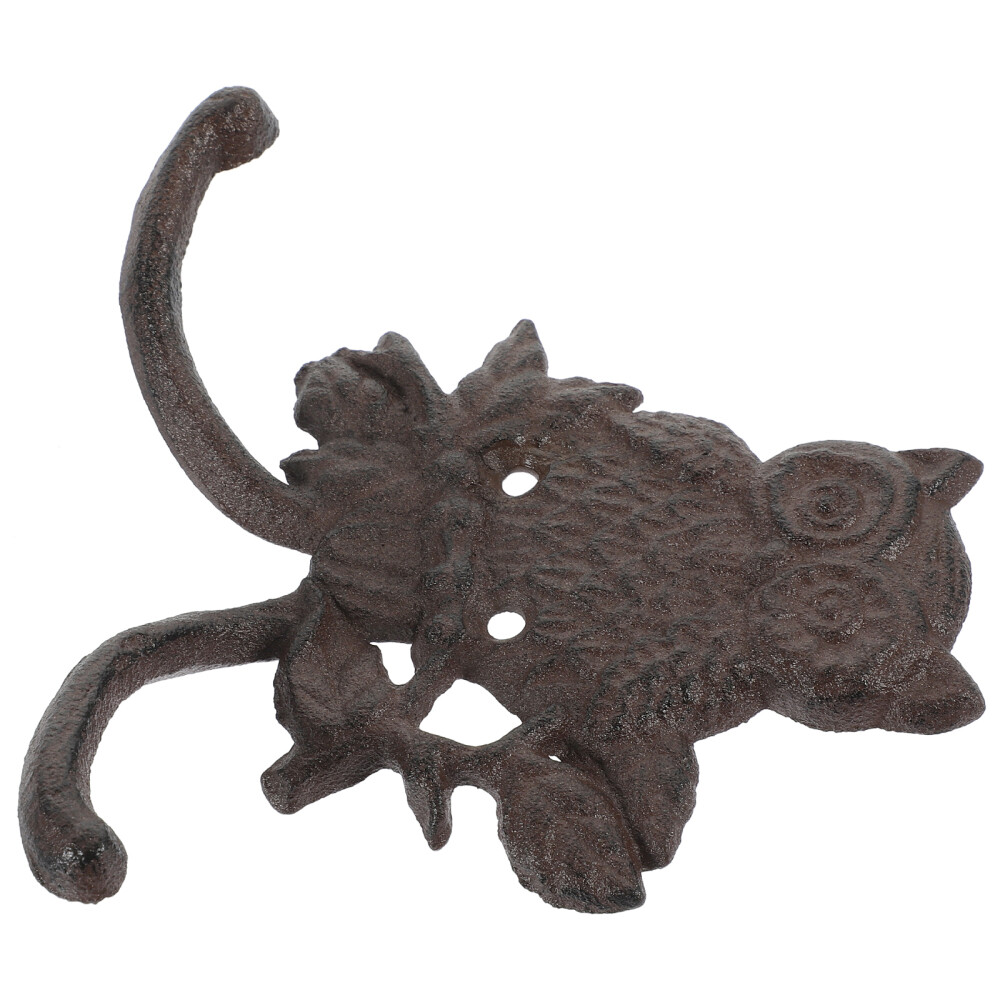 Owl Hook Cast Iron Door Hanger Night Keying Holder Vintage Coat Hooks